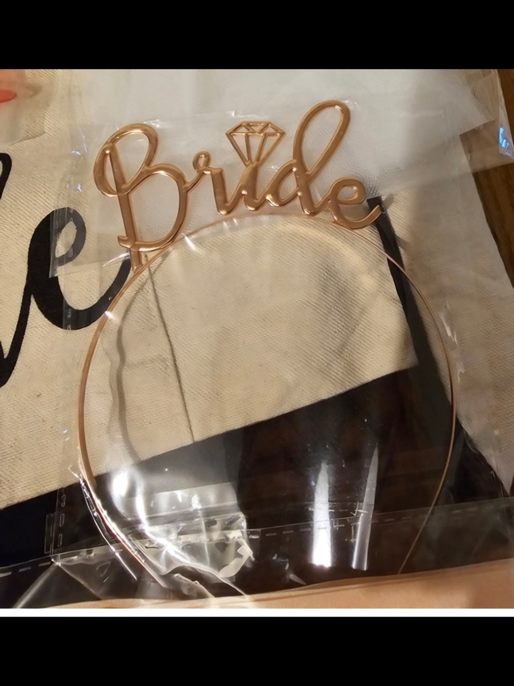 Bride Script Headband in Rose Gold - Metallic Bridal Hair Accessory